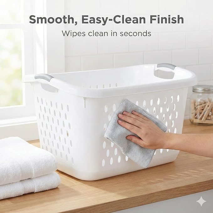 Extra Large 2.7 Bushel Plastic Laundry Basket, Easy-Carry Clothes Basket - Image 7