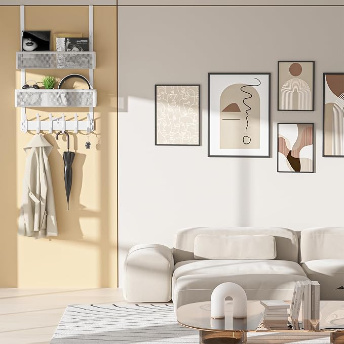 LUCYCAZ Adjustable Over The Door Hooks Organizer, Hanger Storage - Image 6