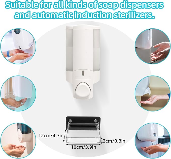 Acrylic Soap Dispenser Drip Tray Wall Mount Soap Dispenser Bracket, Laundry - Image 2