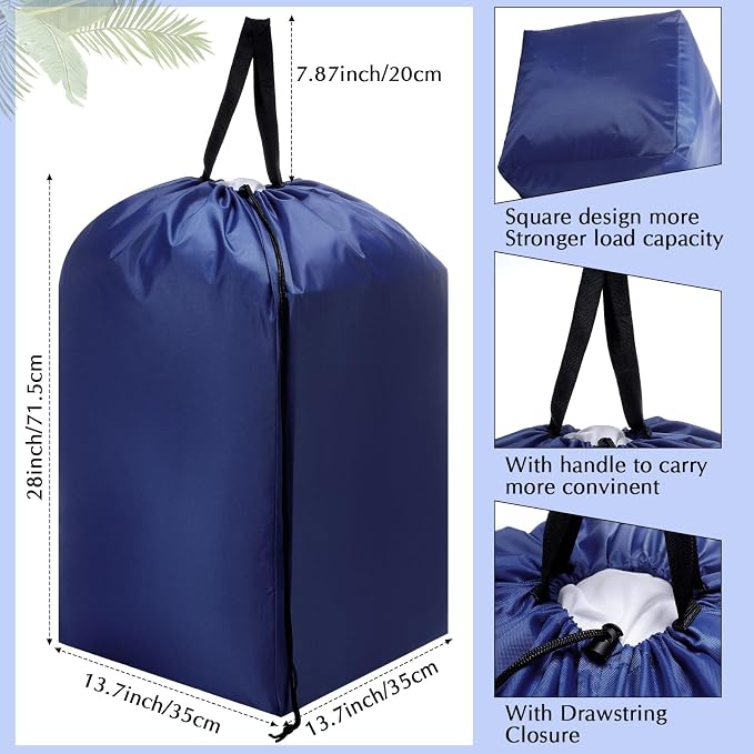 5 Pcs Travel Laundry Bag with Handles and Drawstring Large Nylon Laundry Bag - Image 2