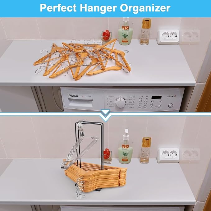 Hanger Organizer 2 Pcs, Coat Hanger Holder Stand Clothes Hangers Stacker - Image 6