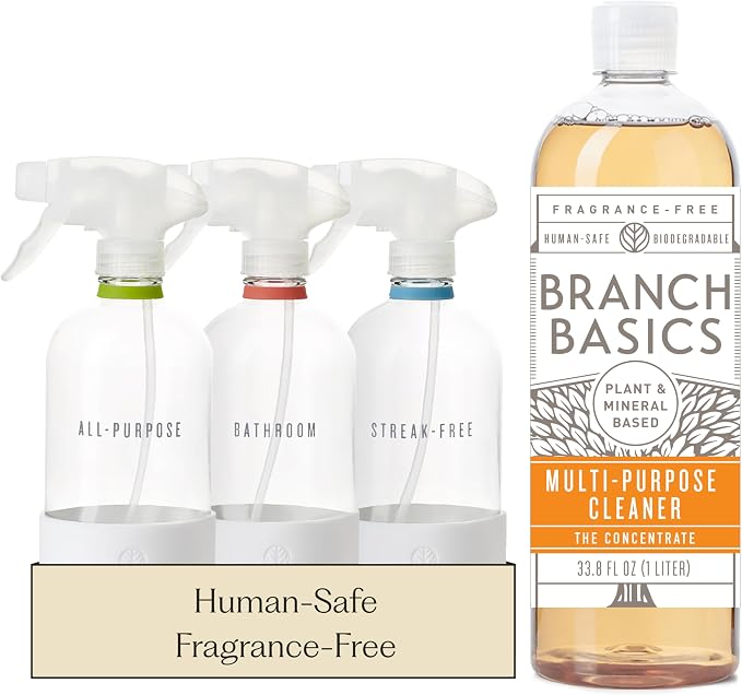 Branch Basics Cleaning Essentials Kit: All Purpose, Glass and Bathroom Cleaner by BranchBasics
