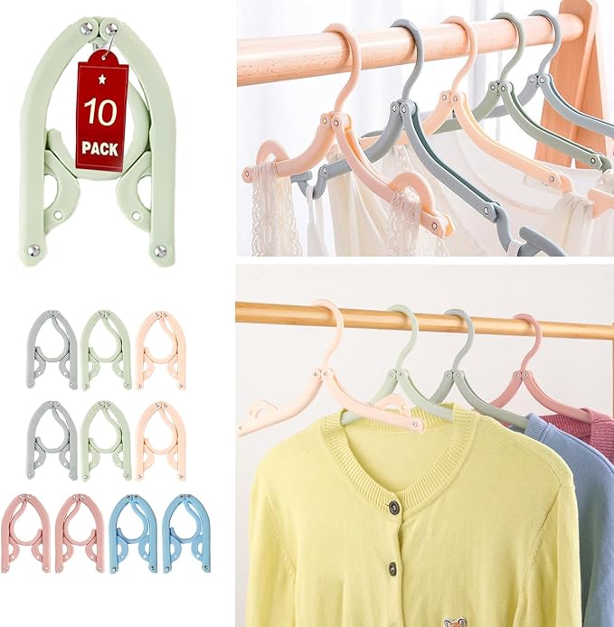 10Pcs Travel Hangers for Cruise Foldable Hangers by indistar