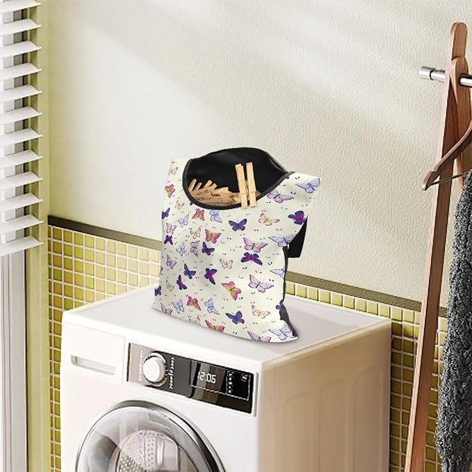 Cartoon Butterfly Clothespin Bag Hanging Storage Organizer - Image 3