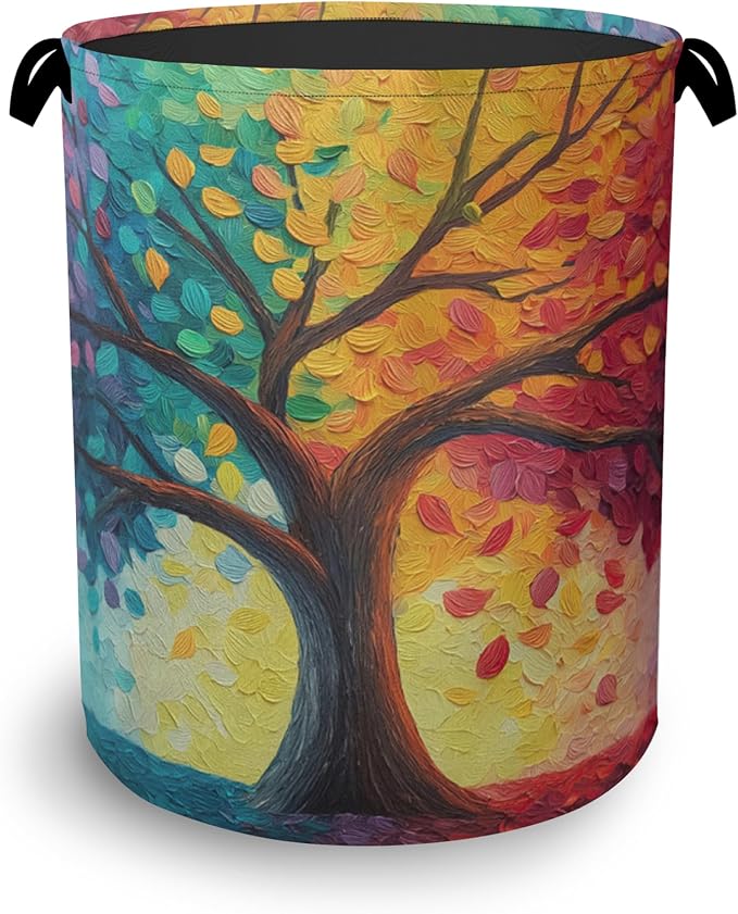 Tree of Life Laundry Basket, Oxford Cloth Laundry Hamper by Unknown