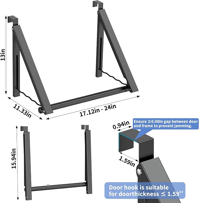 Over The Door Drying Racks for Laundry, Expandable Foldaway Clothes Rail - Image 3
