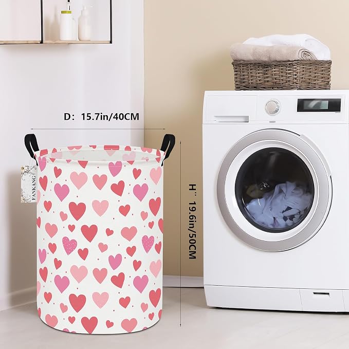 FANKANG Storage Basket, Nursery Hamper Canvas Laundry Basket Foldable - Image 2
