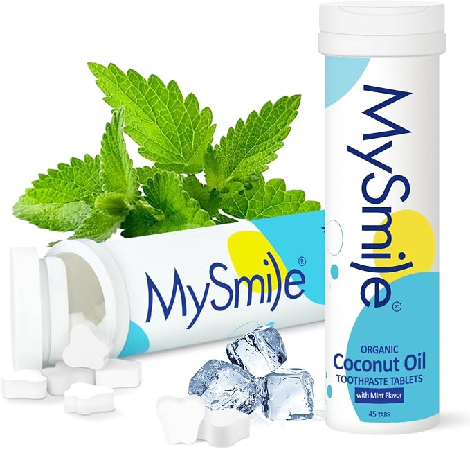 MySmile Toothpaste Tablets, Travel Friendly Mouthwash Tablets, Fluoride Free by MySmile