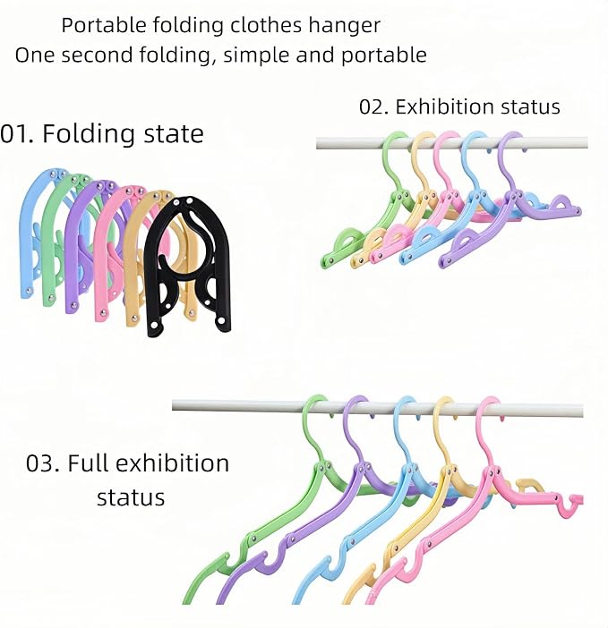 12 Pcs Travel Folding Hangers Cruise Ship Essentials, Portable Plastic Folding - Image 4