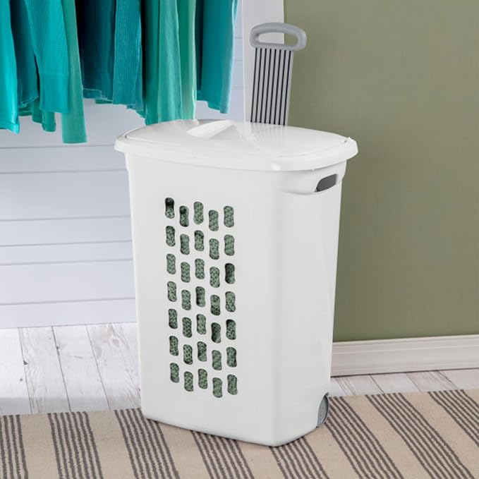 Sterilite 3-Pack Ultra Wheeled Hamper, Laundry Basket w/ Flip-Top Lid & - Image 3