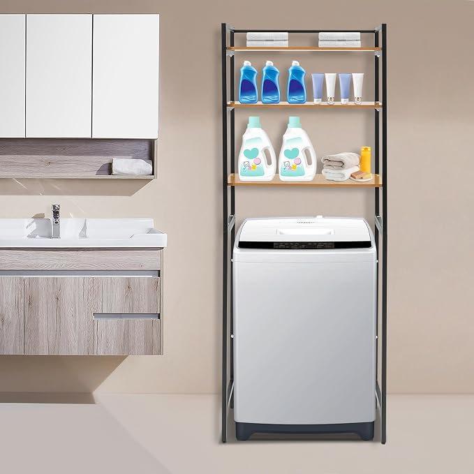 Over Washer and Dryer Storage Shelf Laundry Room Organization Storage Clothes - Image 4