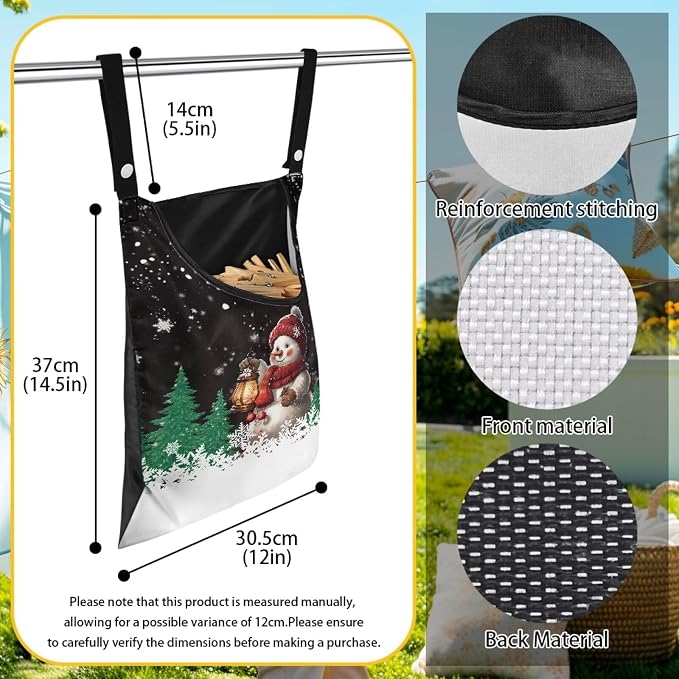 Snowman Hanging Clothes Pin Bag - Image 6