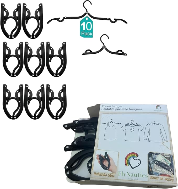 10Pcs Foldable Travel Hangers Space Saving Portable Folding Coat Hangers Travel by Unknown