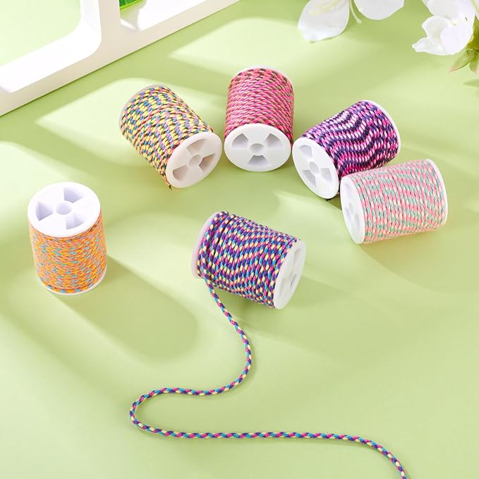 25.8 Yards 1.5 mm Braided Cotton Cord Assorted Color Macrame Thread 4-Ply - Image 4
