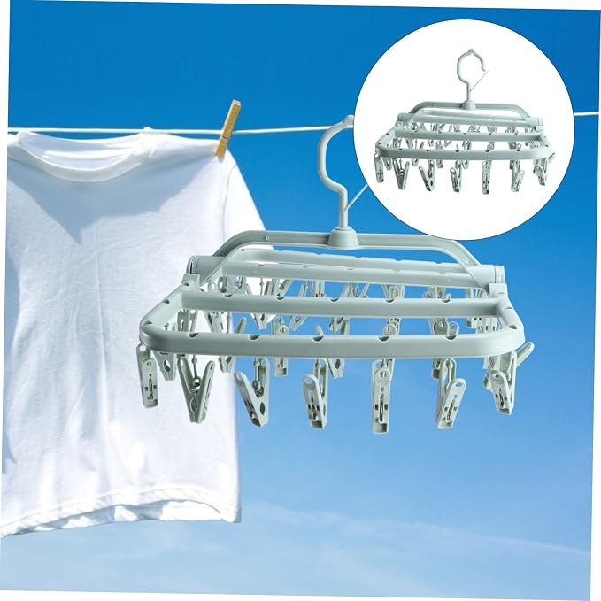 Boy Girl's Underwear Socks Drying Rack Plastic Hangers Clips Foldable Design - Image 3