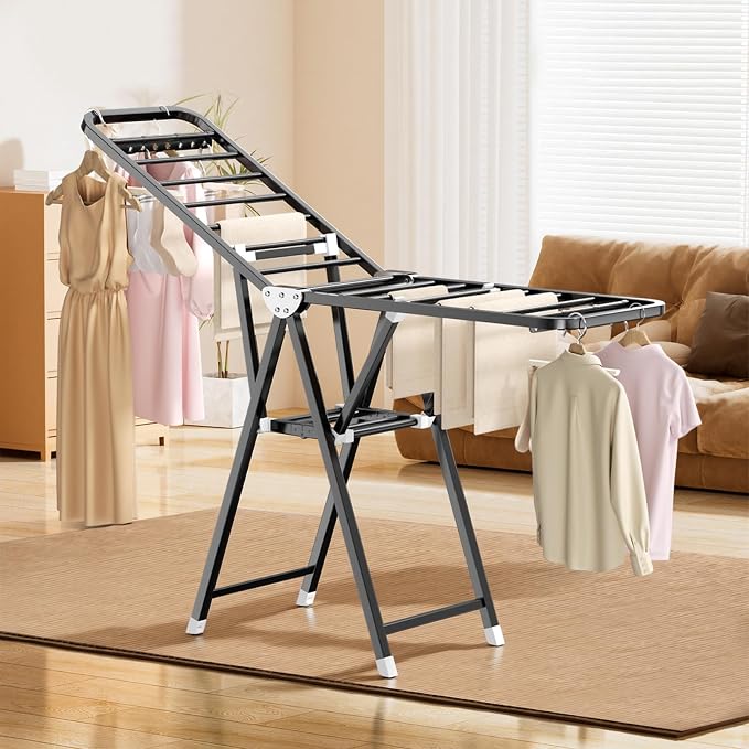 MIKEE Clothes Drying Rack, Foldable Laundry Drying Rack - Image 9