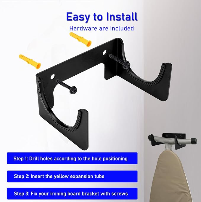 Ironing Board Hanger Wall Mount, Iron Board Hook, Ironing Board Holder - Image 4