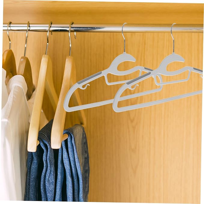10pcs Non-Slip Extra Wide Plastic Clothes Hangers Heavy Duty Space Saving - Image 3