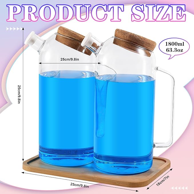 TLY 2 Pack Glass Laundry Detergent Dispenser - Image 2