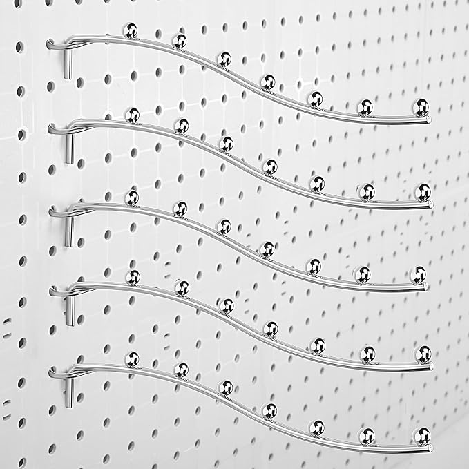20 Pcs Peg Board Waterfall Hook Shelving Hooks Metal 7 Station Pegboard Display by Yaocom