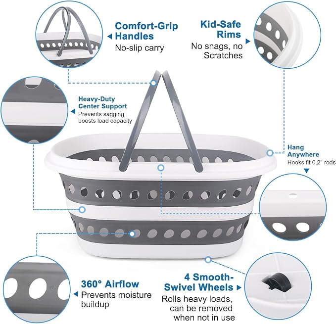 35L Collapsible Laundry Basket - Image 4