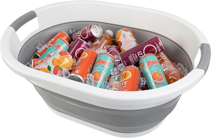 Collapsible Laundry Basket - 39L Portable Sink - Multipurpose Plastic Bin by Wakeman