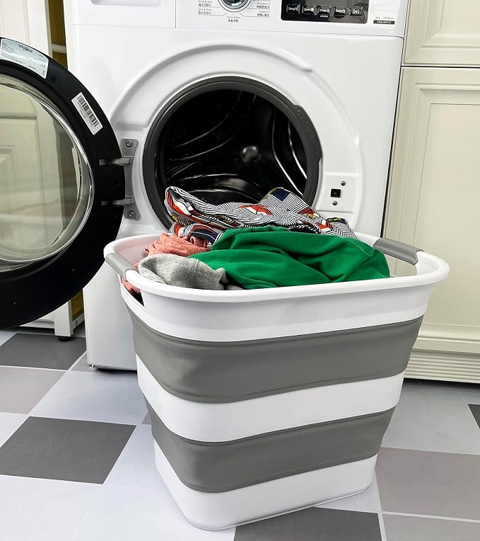 SAMMART 40L Collapsible Plastic Laundry Basket - Image 2