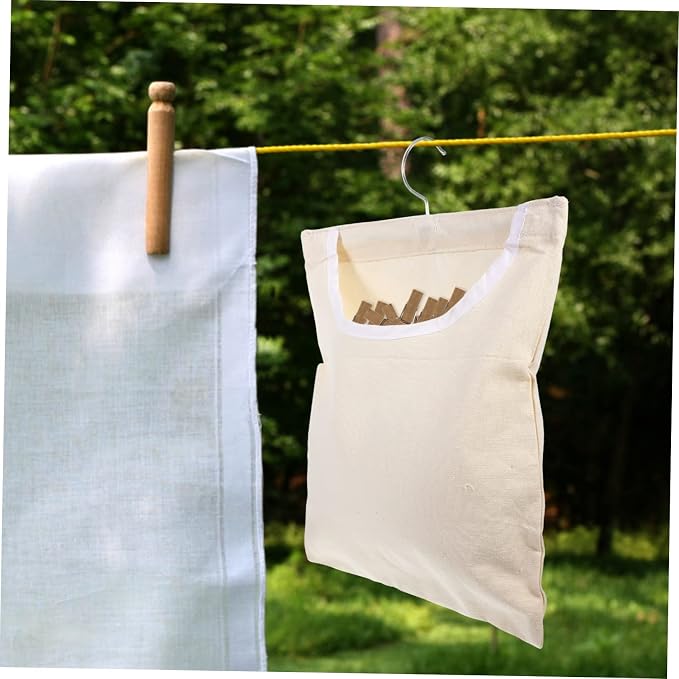 Clothespin Organizer Laundry Bag U-shaped Opening Strong Steel Hook Home Storage - Image 2