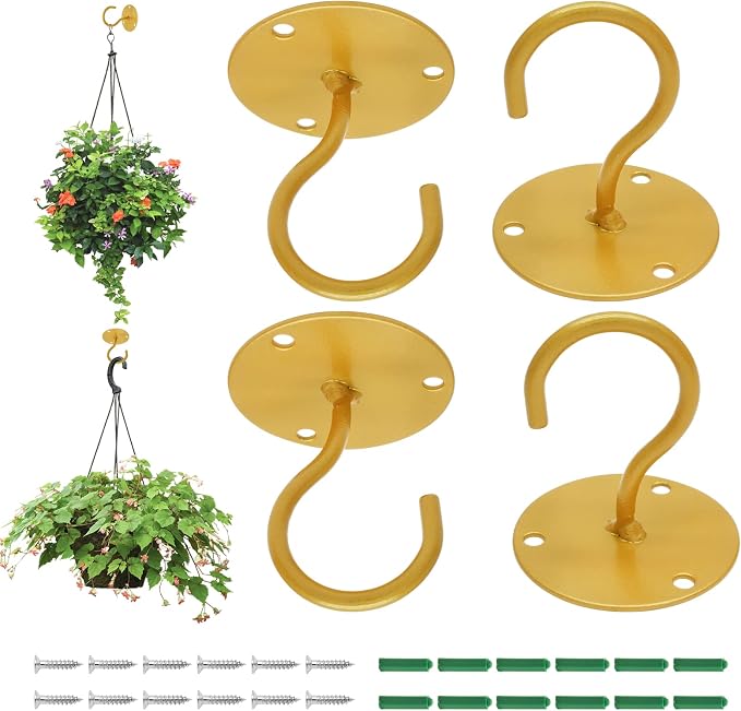 Bivethoi 4pcs Gold Ceiling Hooks by Bivethoi