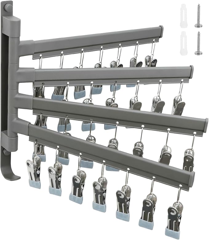 Clothes Drying Rack, Drying Rack, Wall Mounted Rotate Drying Hangers by blackonvlm
