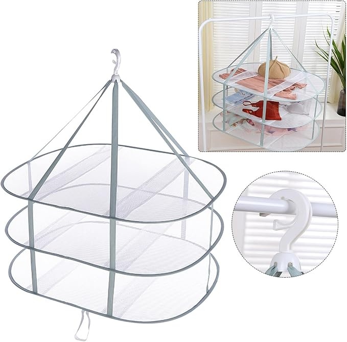 3 Tier Folding Drying Rack, 10Lb Capacity Space Saving Hanging Dryer by Unknown
