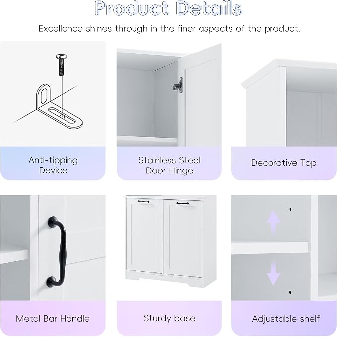 68" H Bathroom Storage Cabinet - Image 5