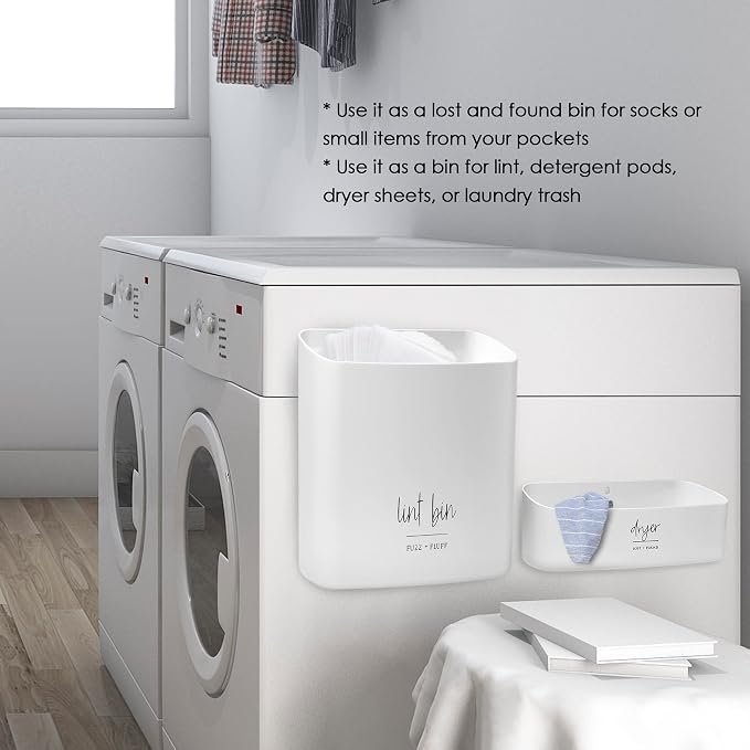 Magnetic Lint Bin for Laundry Room Organization and Storage, Waste Holder and - Image 4