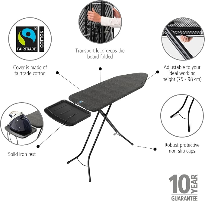 Brabantia Ironing Board C, XL Steam Unit Holder, Adjustable Height, Non-Slip - Image 2