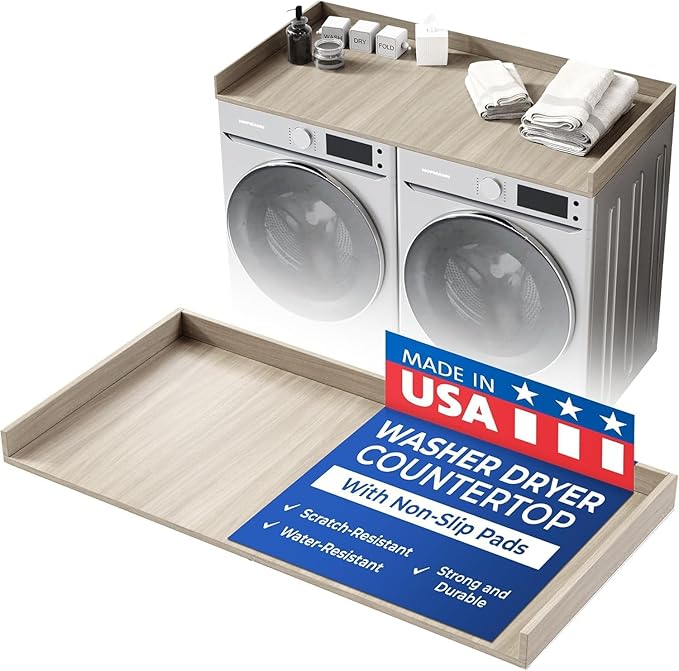 OfficeSimpli Washer Dryer Countertop, Made in USA, Non-Slip Pads, Laundry Room by OfficeSimpliUS