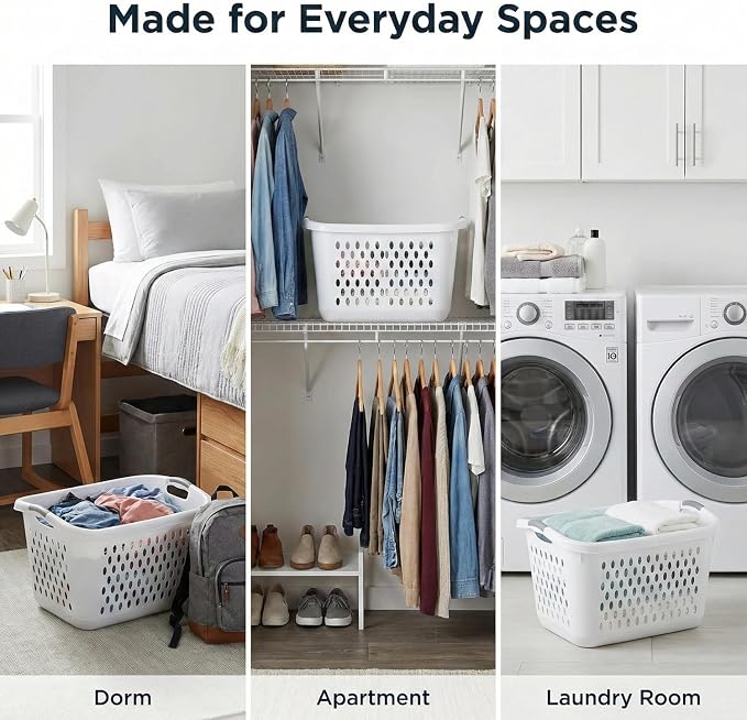 Extra Large 2.7 Bushel Plastic Laundry Basket, Easy-Carry Clothes Basket - Image 8