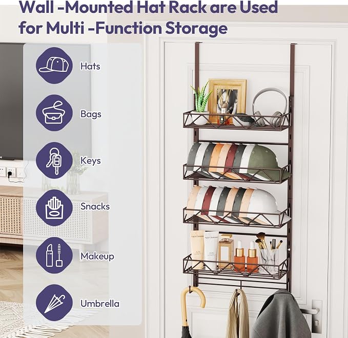 SWTYMIKI Over Door Hat Organizer - Image 2
