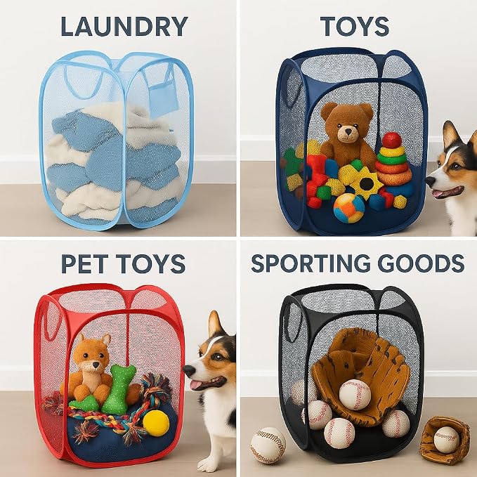 2-Pack Pop-Up Mesh Laundry Hampers - Image 3