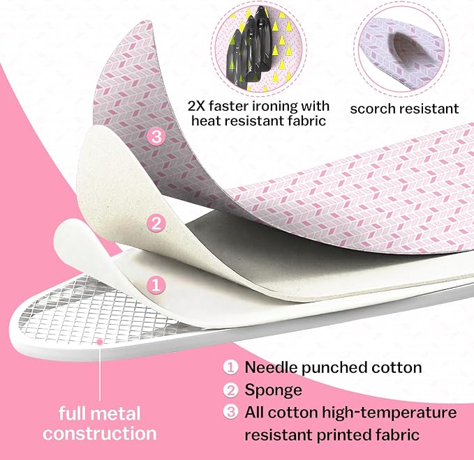 Wall Mounted Ironing Board Adjustable Height, 36 x 12 Inch Fold Away Iron Board - Image 2
