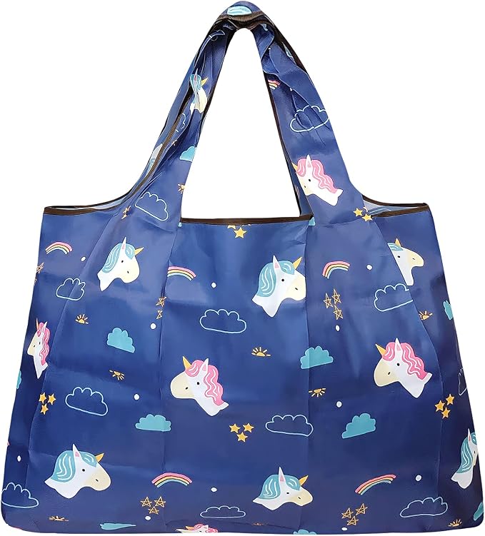 allydrew Large Foldable Tote Nylon Reusable Grocery Bag - Image 3