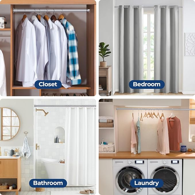 Mavivegue Closet Rod, 17 to 70 Inch Adjustable Closet Rods - Image 8