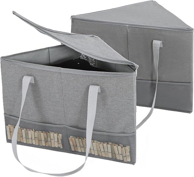 2 Pack Rigid Hanger Organizer, Triangle Storage Bin by Wanapure