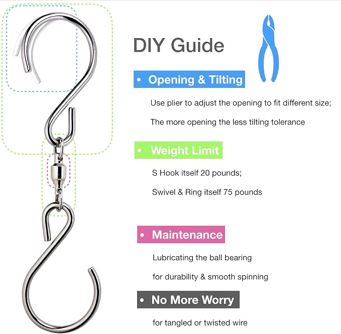 HS's Creation 6 Pack Dual Swivel S Hooks - Image 8