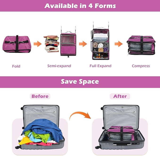 Surblue Hanging Shelves Travel Compression Packing Cube - Image 4
