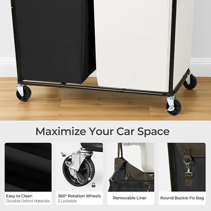 280L Rolling Laundry Basket - Image 4