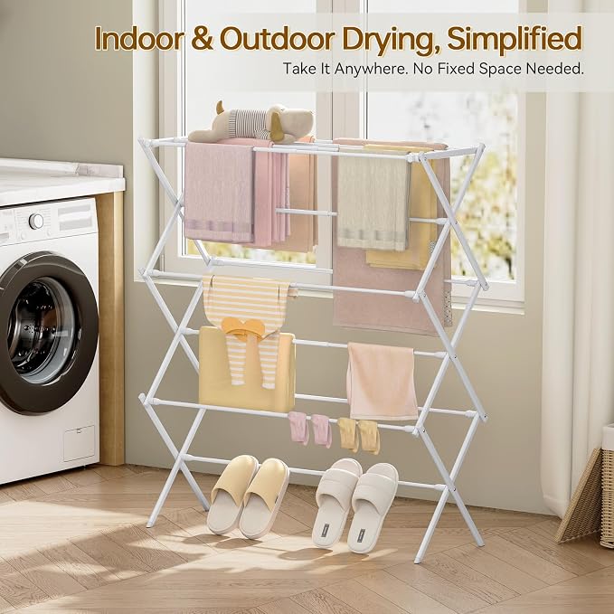 KINGBOARD Clothes Drying Rack, Collapsible Drying Rack Clothing - Image 9
