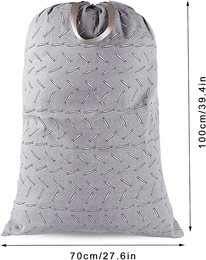 Extra Large Laundry Bag with Drawstring and Handle, Heavy Duty Travel Dirty - Image 2