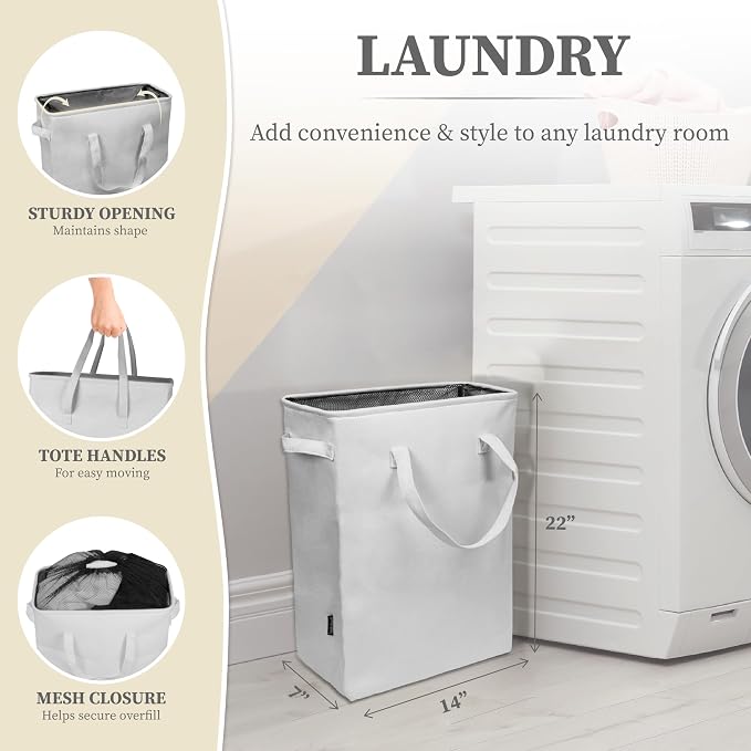 Brookstone Slim Laundry Hamper Bag - Image 3