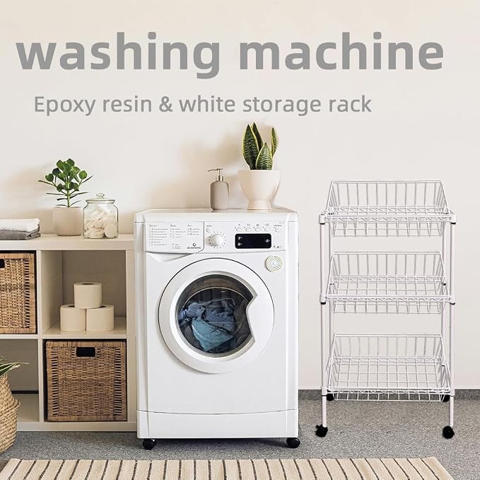NSF white 3-layer storage rack, kitchen basket rack, vegetable tableware sorting - Image 8