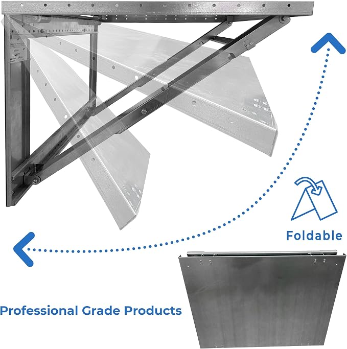 26” x 32” Heavy Gauge Steel Wall Mounted Folding Workbench “Lock N Load” - Image 4